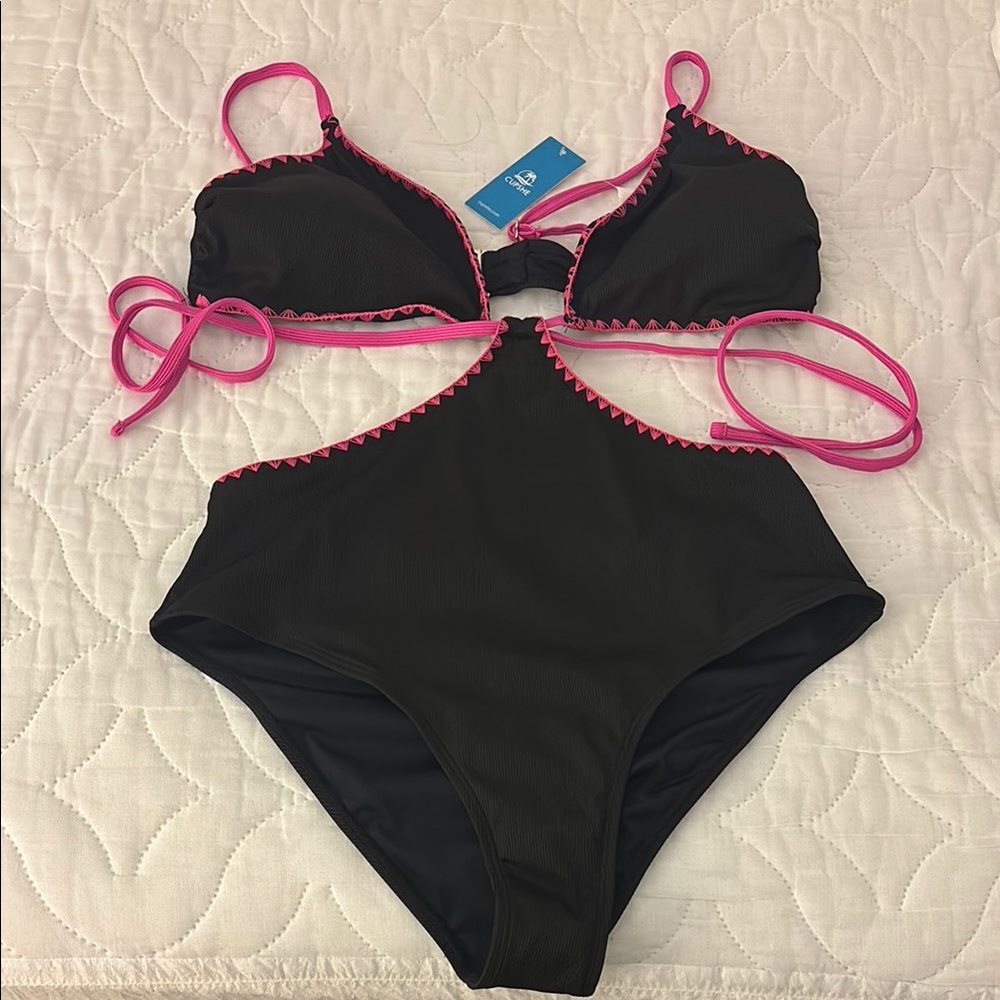 Black and Pink Bikini Set